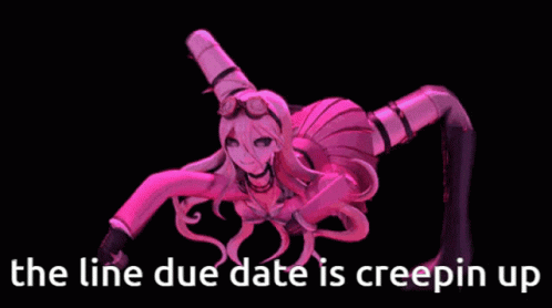 The Line Due Date Is Creepin Up With A Picture Of A Monster GIF