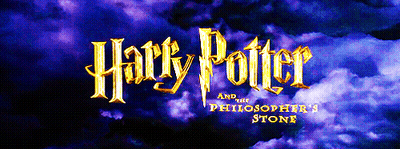 The Logo For Harry Potter And The Philosopher 'S Stone Against A Blue Sky GIF