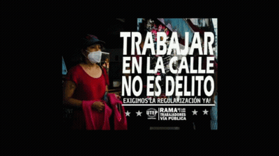 The Logo For Rama De Las Trabajadores Via Publica GIF