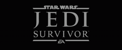 The Logo For Star Wars Jedi Survivor Is A Black Background With White Text . GIF