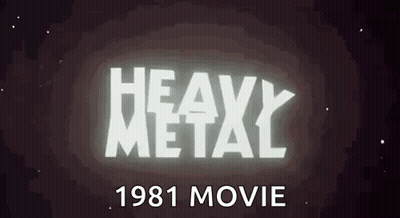 The Logo For The Heavy Metal 1981 Movie Is Glowing In The Dark GIF