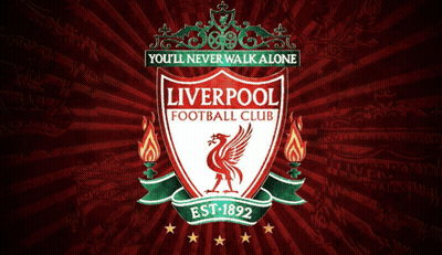 The Logo For The Liverpool Football Club Has A Red Background GIF