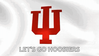 The Logo For The University Of Indiana Is Waving In The Wind GIF