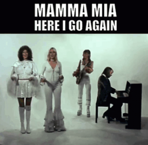 The Mamma Mia Here I Go Again Album Cover GIF