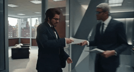 The Man Cramples Paper GIF