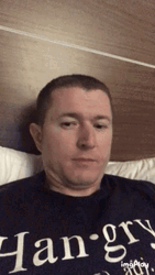 The Man On Bed Lips Sealed  GIF