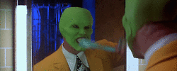 The Mask Doing Tooth Brushing GIF