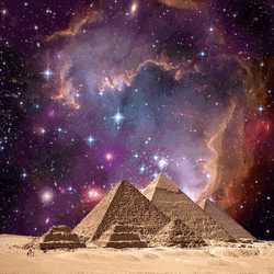 The Mummy Pyramids Galaxy With Pizza Background GIF | GIFDB.com