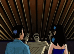 The Mummy Walking Towards Terry And Dana GIF