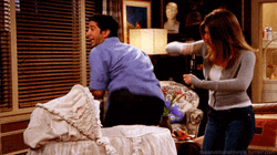 The Nalgadas Lady Slapping Ross Geller Butt GIF