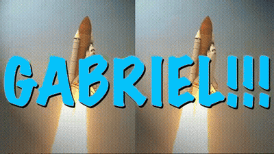 The Name Gabriel Is Displayed On A Blue Background GIF