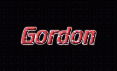 The Name Gordon Is Displayed In Red Letters GIF