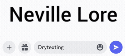 The Name Neville Lore Is On A White Background With A Light Mode Button GIF