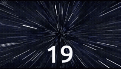The Number 19 Is Displayed On A Black Background GIF