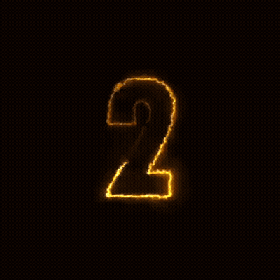 The Number 2 Is Lit Up In The Dark GIF