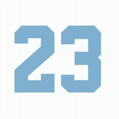 The Number 23 Is Displayed In Light Blue On A White Background GIF