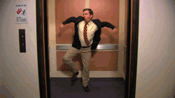 The Office Andy Bernard Dancing In Elevator GIF