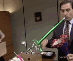 The Office Birthday Michael Scott Party Horns GIF