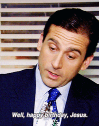 The Office Christmas Happy Birthday Jesus GIF