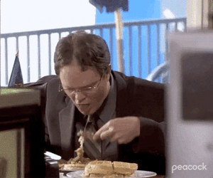 The Office Dwight Schrute Eating Waffles GIF