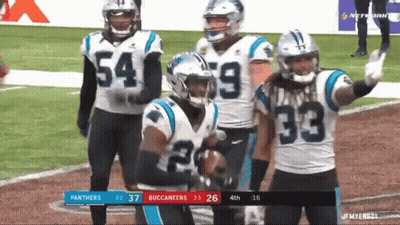 The Panthers Are Playing The Buccaneers In The 4Th Quarter Of A Game GIF