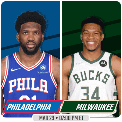 The Philadelphia 76Ers And The Milwaukee Bucks Are Playing On March 29 GIF