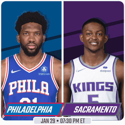 The Philadelphia 76Ers And The Sacramento Kings Are Playing Each Other On January 29 GIF