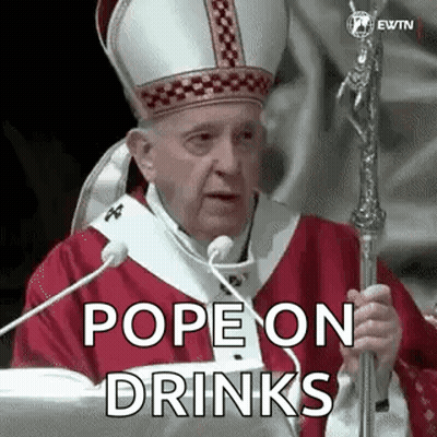 The Pope Is Giving A Speech And Holding A Cane And A Book . GIF