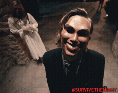 The Purge Poster Man Wearing Mask #Survivethenight GIF