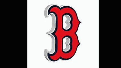 The Red Sox Logo Is A Red , White , And Blue Letter B On A White Background . GIF