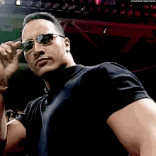 The Rock Eyebrow On Stage GIF