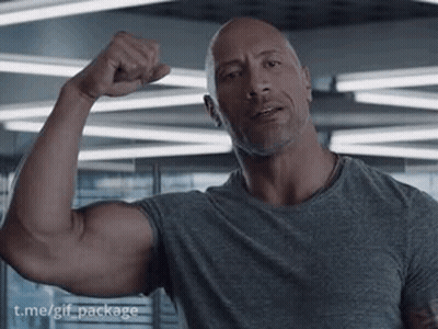 The Rock Flexing Muscles GIF