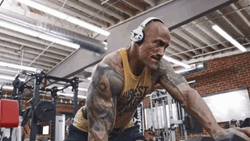 The Rock Used Dumbbell Instead Of Barbell Row GIF