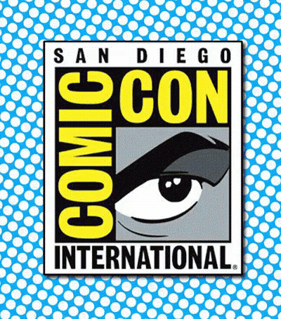 The San Diego Comic Con International Logo With A Cartoon Eye GIF