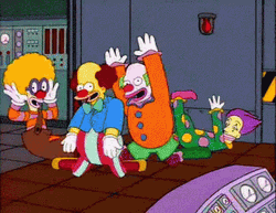 The Simpson Clown Show Strong Flame GIF