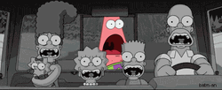The Simpsons And Patrick Scream GIF
