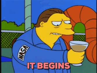 The Simpsons Barney Gumble Wearing Nasa Suit GIF