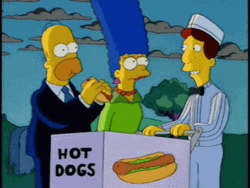 The Simpsons Eating Hot Dog