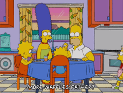 The Simpsons Family Eating Waffles GIF