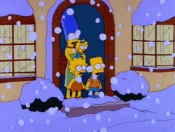 The Simpsons Family Watching Snow Day GIF