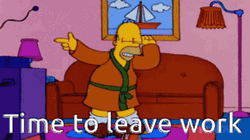 The Simpsons Leaving Work GIF