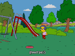 The Simpsons Milhouse Pick Up Frisbee GIF