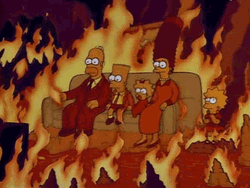 The Simpsons Relaxing In Hell Heatwave GIF