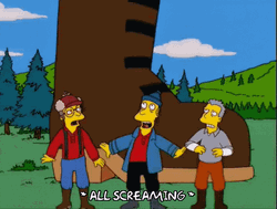 The Simpsons Screaming In The Flooding GIF