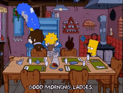 The Simpsons Sitcom Bart Good Morning Cartoon GIF