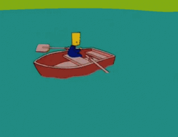 The Simpsons Sitcom Bart Rowing In Circle GIF