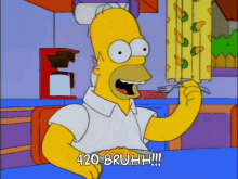 The Simpsons Sitcom Homer Simpsons Celebrating 420 GIF