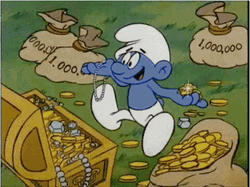 The Smurf Rich In Treasure GIF