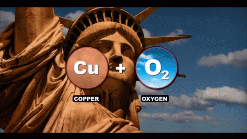 The Statue Of Liberty Has Copper And Oxygen Written On It GIF