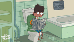 The Strange Chores Charlie Caught In Bathroom GIF